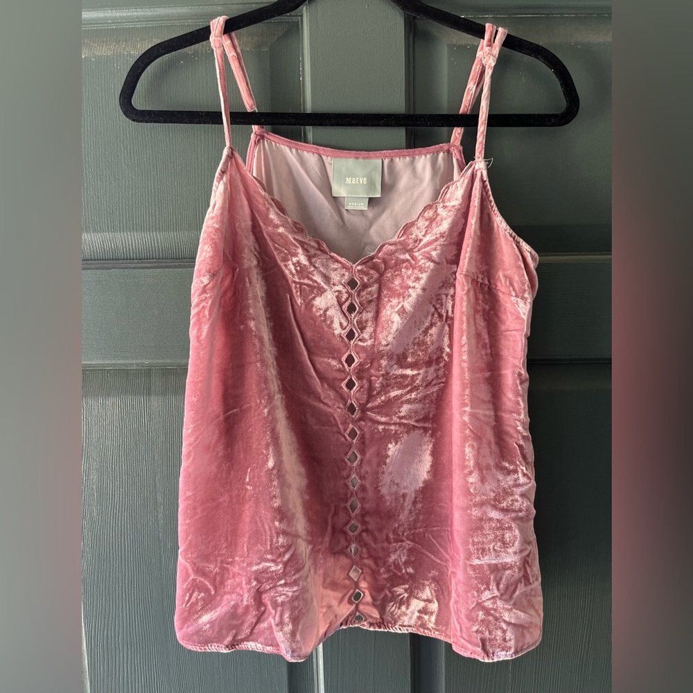 Maeve Pink Velvet Top